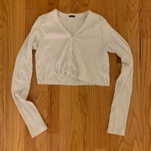White Brandy Melville Cropped long sleeve.